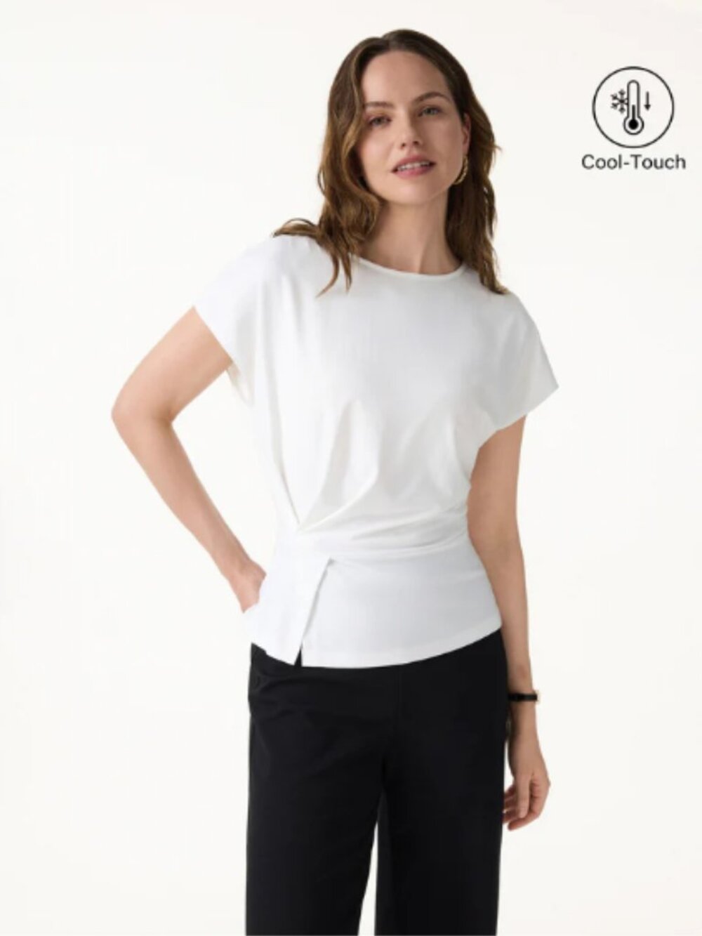 OGL Cooling Ponte Relaxed Round Neck Tucked Top